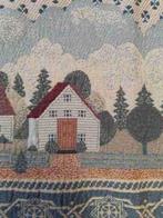 Tafelkleed soepel kleed vierzijdig franje witte huisjes 156/, Gebruikt, Etten-Leur, DJT@dejuistetoon.eu, Ophalen of Verzenden