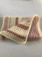 NIEUW! DEKEN SPREI WIKKELDOEK WOL GESTREEPT WIT ROZE WIEG, Ophalen of Verzenden, Nieuw, 100 cm of meer, Deken