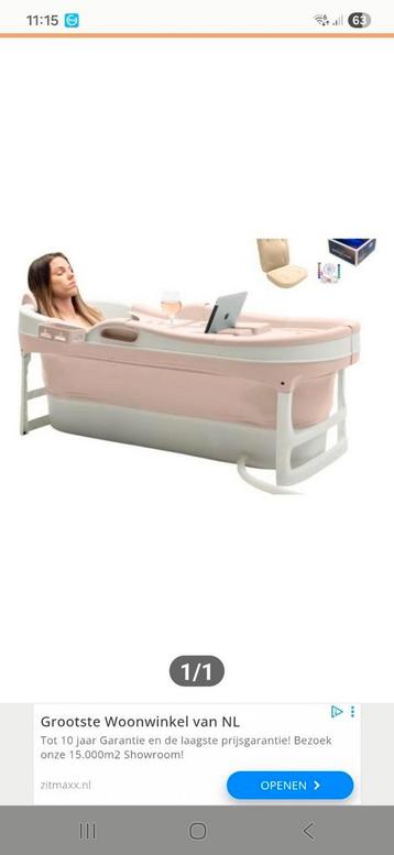 HelloBath Opvouwbaar Bad XXL 155cm - kleur roze  beschikbaar voor biedingen