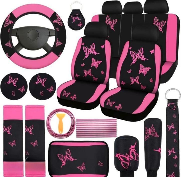 Autostoelhoezen Set - Vlinder Design, Auto diversen, Auto-accessoires, Nieuw, Ophalen of Verzenden