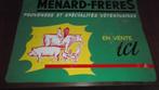 Oud blikken { all. } dier voeders rekl. bord, Verzenden, Gebruikt, Reclamebord