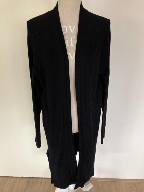 Lang vest van viscose - Linea Loresi, Kleding | Dames, Truien en Vesten, Gedragen, Maat 42/44 (L), Zwart, Ophalen of Verzenden