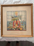 Ingelijste Steendruk - Jongen Leest, Antiek en Kunst, Ophalen of Verzenden