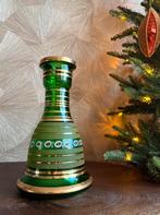 Vintage Art Deco groene glazen kerst vaas – handbeschilderd, Ophalen of Verzenden, Zo goed als nieuw