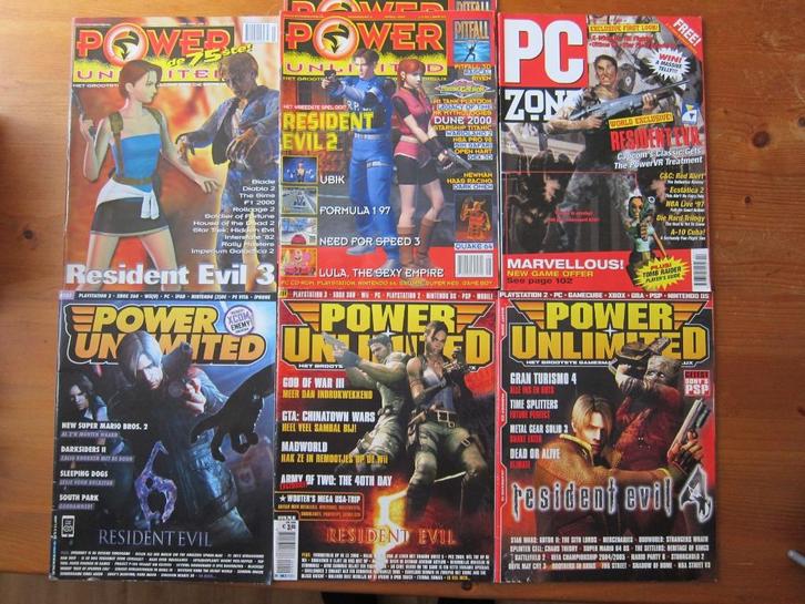6x Power Unlimited PC Zone - Resident Evil Star Wars Mario, Boeken, Tijdschriften en Kranten, Gelezen, Muziek, Film of Tv, Ophalen of Verzenden