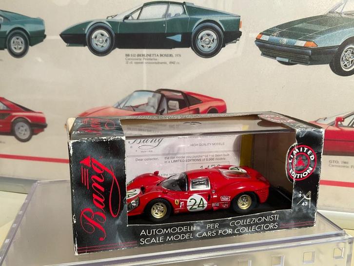 Bang High Quality Models Ferrari 330 P4 Daytona lim.ed. m/b, Hobby en Vrije tijd, Modelauto's | 1:43, Zo goed als nieuw, Auto