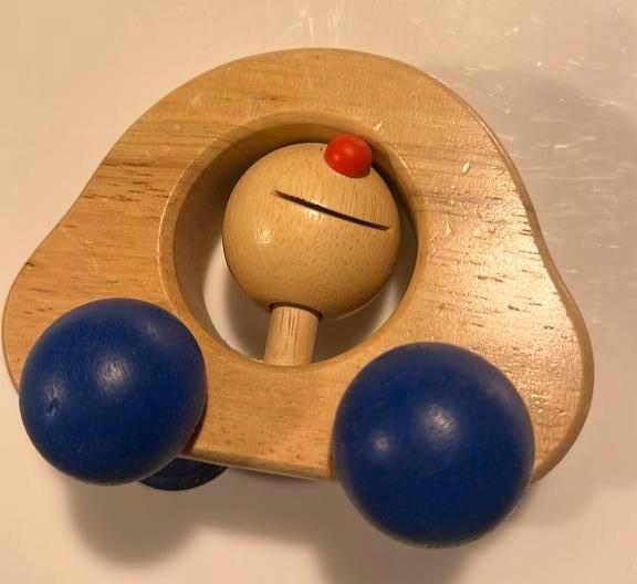 Pintoy Houten Auto/Rammelaar - 2 Jaar+, Kinderen en Baby's, Speelgoed | Overig, Gebruikt, Jongen of Meisje, Ophalen of Verzenden