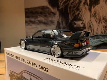 Zeer Uniek ! Mercedes 190E 2.5-16V EVO2 zwart van Autoart ! beschikbaar voor biedingen
