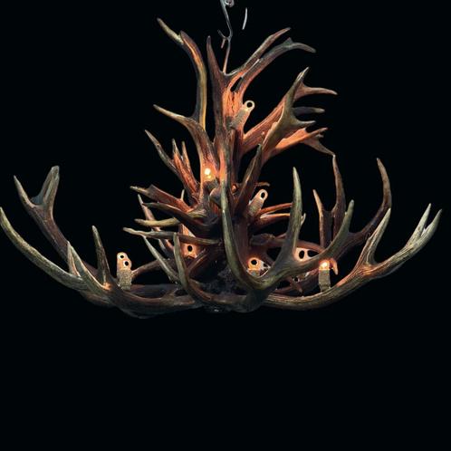 Kroonluchter/ Luster Geweien/Antler op maat gemaakt, Huis en Inrichting, Lampen | Kroonluchters, Nieuw, Overige materialen, Ophalen of Verzenden