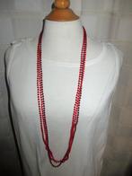 ketting 22, 3 rode kettingen plastic vintage retro jaren 70, Sieraden, Tassen en Uiterlijk, Kettingen, Ophalen of Verzenden, Zo goed als nieuw