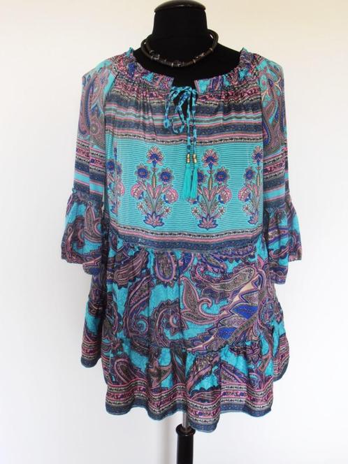 NIEUWE BOHO - prachtige blauwe tuniek blouse 44, Kleding | Dames, Blouses en Tunieken, Nieuw, Maat 42/44 (L), Blauw, Verzenden