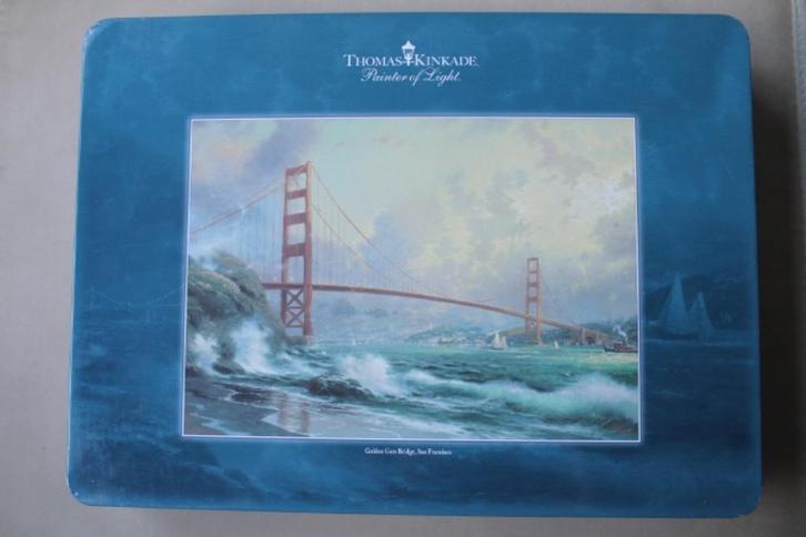 Thomas Kinkade San Francisco Golden Gate Bridge legpuzzel, Hobby en Vrije tijd, Denksport en Puzzels, Gebruikt, Legpuzzel, 500 t/m 1500 stukjes