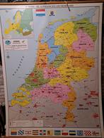 Schoolkaart Nederland - Provincies Hebri, Antiek en Kunst, Ophalen of Verzenden, Aardrijkskunde