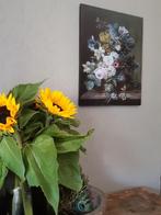 Gave fleurige bos bloemen op "schilderij" canvas, Minder dan 50 cm, Nieuw, Schilderij, Ophalen