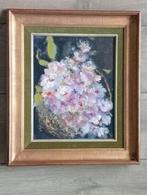 olie op paneel - bloemen. Gesigneerd., Ophalen