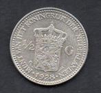Zilveren ½ Gulden 1928 Koningin Wilhelmina (1), Postzegels en Munten, Munten | Nederland, Ophalen of Verzenden, Koningin Wilhelmina