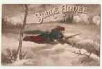 Bonne Année Nieuwjaar soldaat met geweer in de sneeuw - 1914, Verzamelen, Ansichtkaarten | Themakaarten, Overige thema's, Ongelopen