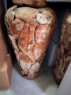 2 Grote Houten Potten/Vazen, Huis en Inrichting, Woonaccessoires | Vazen, Ophalen, Overige materialen, Gebruikt, Overige kleuren