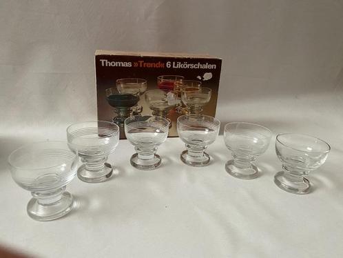 Retro/60s Set van 5 kristallen Thomas 'Trend' likeurglaasjes, Verzamelen, Glas en Borrelglaasjes, Gebruikt, Overige typen, Ophalen