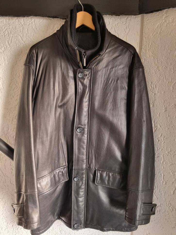 Tenson Leren Jas - Stijlvol en Tijdloos! Maat 54, Kleding | Heren, Jassen | Winter, Zo goed als nieuw, Overige maten, Zwart, Ophalen of Verzenden
