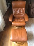Stressless fauteuill + hocker, Huis en Inrichting, Fauteuils, Ophalen, Gebruikt, Minder dan 75 cm, Hout