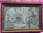 Anton Pieck zeefdruk prent; Straatbeeld, volgnr 27, Antiek en Kunst, Ophalen of Verzenden