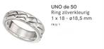 Uno de 50 Ring - Maat 18 .5- Nieuw!, Sieraden, Tassen en Uiterlijk, Ringen, 18 tot 19, Heer, Nieuw, Ophalen of Verzenden