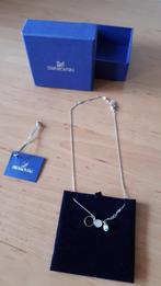 Swarovski ketting met hangers goudkleur lichtblauw | WD-19, Blauw, Ophalen of Verzenden, Zo goed als nieuw, Zilver