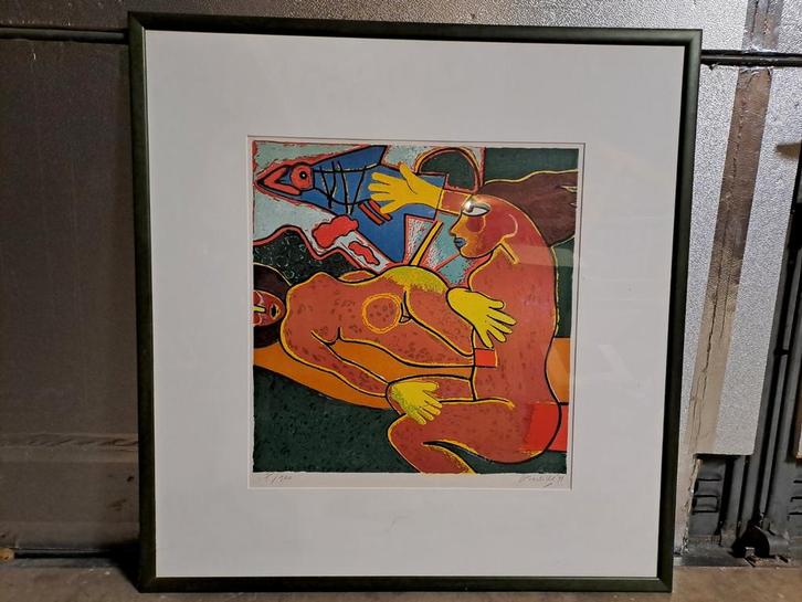 Corneille Litho "Les mains Jaune" 7/100, Antiek en Kunst, Kunst | Etsen en Gravures, Ophalen of Verzenden