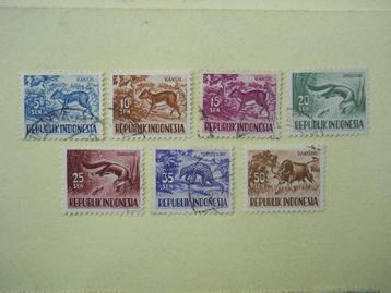 Indonesie 1955 Lopende serie 7 stuks 5 - 50 Sen gestempeld beschikbaar voor biedingen