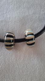 Trollbeads Khaki Streep Bedel, Gebruikt, Glas of Kristal, Ophalen of Verzenden, Trollbeads