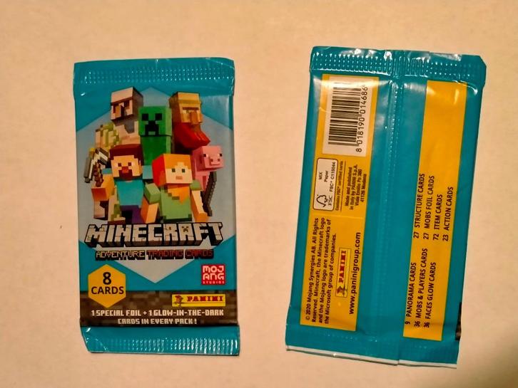 Minecraft adventure Trading Cards Panini kaarten set pack, Verzamelen, Film en Tv, Zo goed als nieuw, Foto of Kaart, Ophalen of Verzenden
