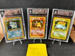 Pokémon Base Set 1st edition Charizard trio (NL), Ophalen, Zo goed als nieuw