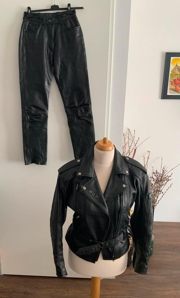 Dames leren motorpak met rugprotector (MQP & Akito) mt 38/40, Motoren, Kleding | Motorkleding, Combipak, Dames, Tweedehands, Ophalen of Verzenden