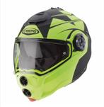 Caberg Droid Patriot fluo maat M (57/58) izgst, Motoren, Kleding | Motorhelmen, Systeemhelm, Tweedehands, M, Caberg