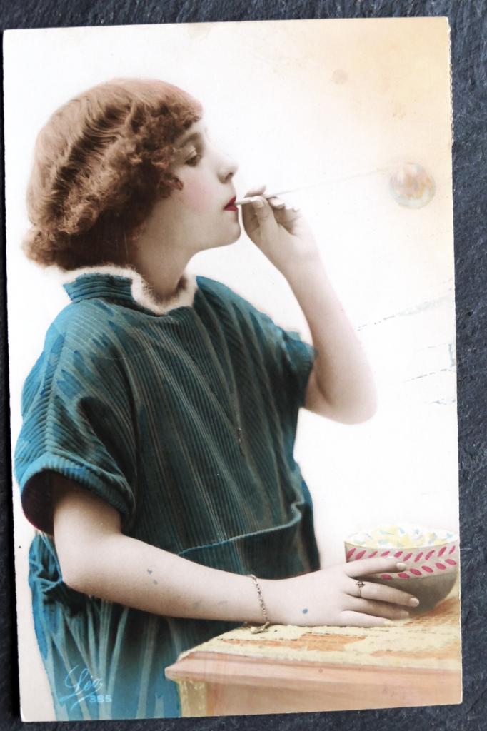 Meisje met armband en ring blaast bellen, 1926, Verzenden, 1920 tot 1940, Gelopen, Kinderen