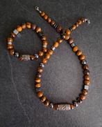 Nieuwe Heren sieraden set van Tijgeroog en Viking sierkralen, Ophalen of Verzenden, Overige materialen, Overige typen, Met edelsteen