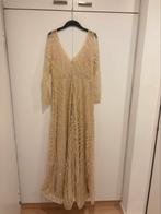 Beige galajurk met steentjes, Galajurk, Beige, Maat 46/48 (XL) of groter, Ophalen of Verzenden