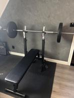 Halterbank+stang+gewicht van gorilla sports, Ophalen, Krachtstation, Zo goed als nieuw, Metaal