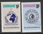 Suriname 1973 605/606 Interpol, Postfris, Postzegels en Munten, Postzegels | Suriname, Ophalen of Verzenden, Postfris