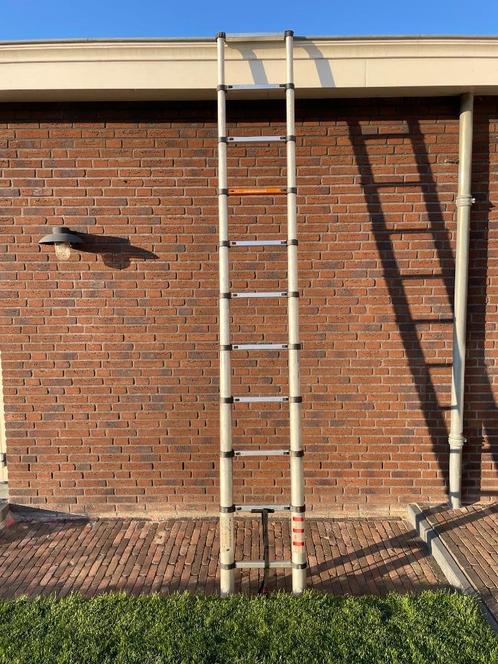 Telescoopladder 11 treden 3,2 meter, Doe-het-zelf en Verbouw, Ladders en Trappen, Zo goed als nieuw, Ladder, 2 tot 4 meter, Opvouwbaar of Inschuifbaar