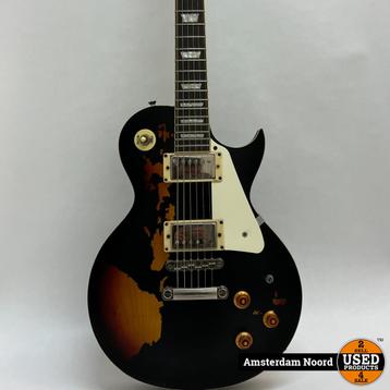 Vintage V100 ICON Distressed Black Sunburst Elektrische Gita beschikbaar voor biedingen