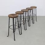 5x Bar Stool Wrought Iron Brutalist, 1970s, Gebruikt, Ophalen