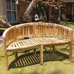 ❤️️️️ Teak Bananenbank 3 Zits - Houten Bananenbankje, Tuin en Terras, Tuinwanddecoratie, Nieuw, Verzenden