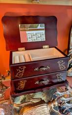 Vintage Sieradendoos Ladekast, Bruin, Ophalen of Verzenden, X, Hardcase