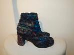 Papucei laarsjes kleurrijke stofjes bekleding sier hak ZGAN, Kleding | Dames, Overige kleuren, Verzenden, Lage of Enkellaarzen