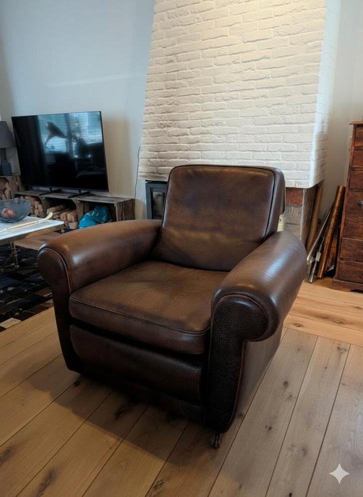 Baxter Mickey fauteuil, Huis en Inrichting, Fauteuils, Gebruikt, Leer, 75 tot 100 cm, 75 tot 100 cm, Ophalen