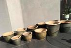 Prachtige collectie groene oud Hollandse bloempotten, Tuin en Terras, Bloempotten, Rond, Zo goed als nieuw, Minder dan 40 cm, Terracotta