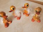 Ertsgebergte vintage paasdecoratie houten eendjes set van 4, Ophalen of Verzenden, Zo goed als nieuw