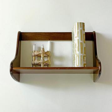 Deens vintage design WANDREK wandkast massief donker hout beschikbaar voor biedingen